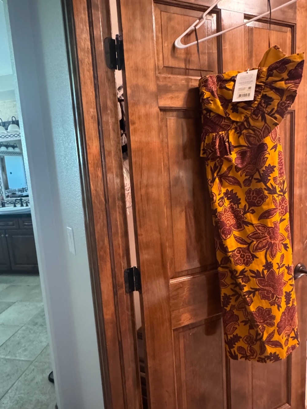 Sezane Pauline Dress Fleurs Fond Ocre - Size 38 (US 6)
